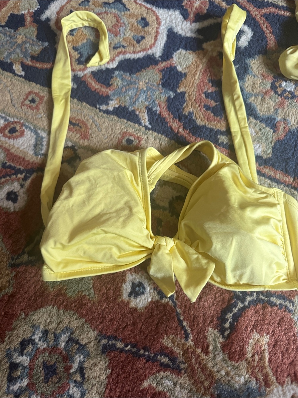Kona Sol Yellow Tie-Front Bikini Top and bottoms